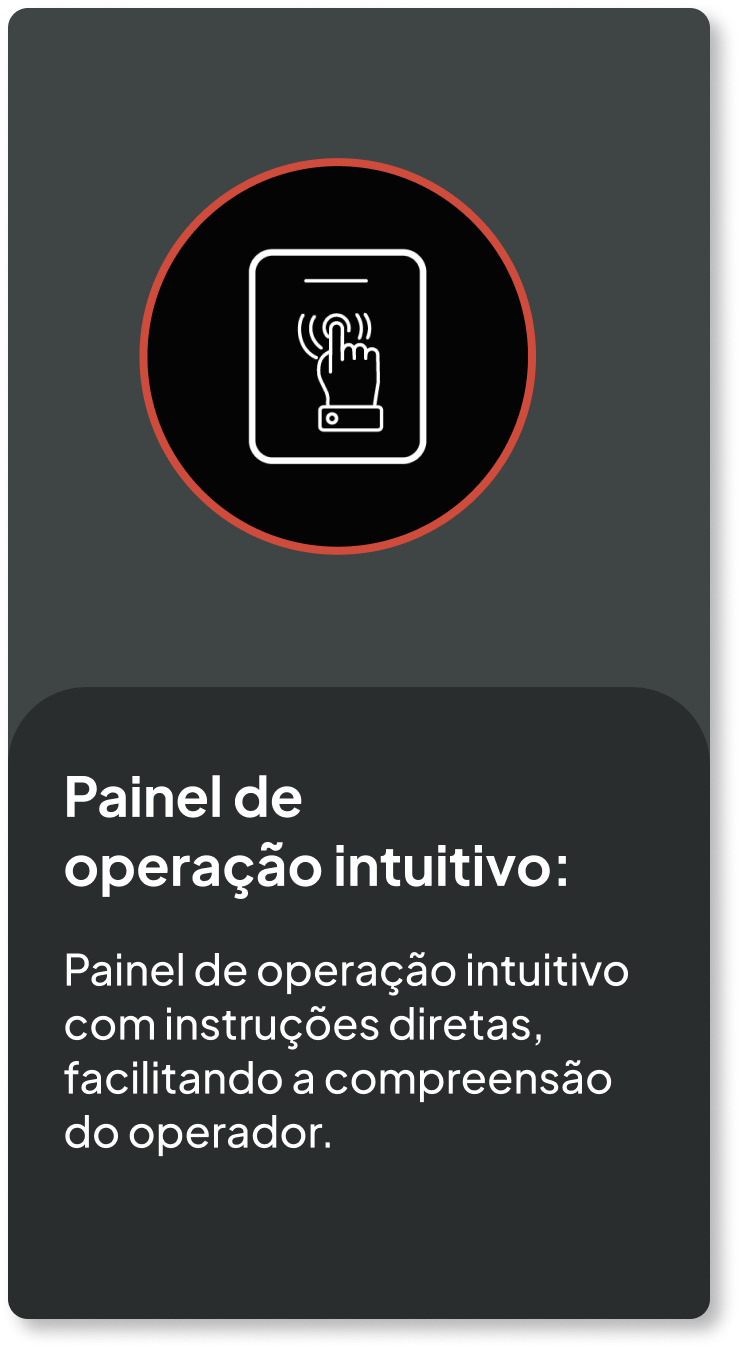 Painel de  operação intuitivo_